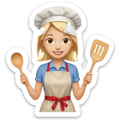 Blonde girl, cooking , cleaning  sticker