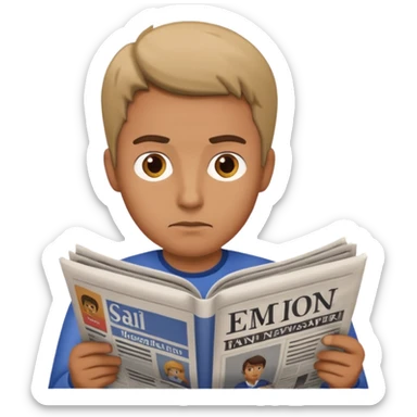 read paper with no rection man sticker