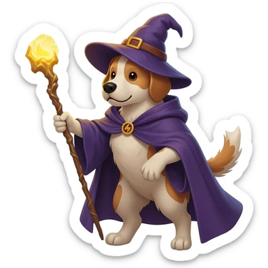 Dog wizard sticker