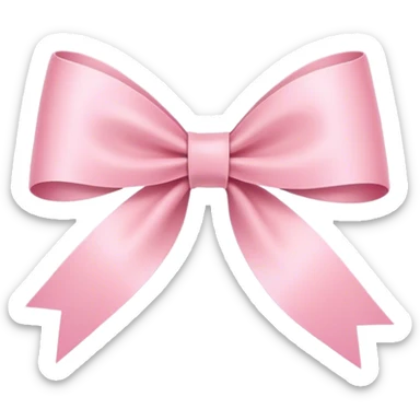 Super ultra-thin and stretched ribbon bow, as narrow as possible, single loop, no extra loops, no fluffy or rounded shapes, only one long and sleek ribbon, delicate, minimalist, NO DOUBLE LOOPS, NO THICKNESS, ONLY A SINGLE SLIM LINE pink sticker