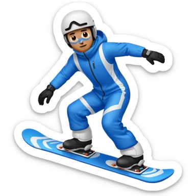 man snowboarding in mountains sticker