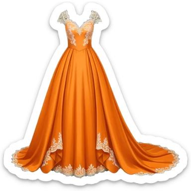 orange wedding dress sticker