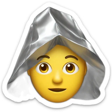 someone wearing a tinfoil hat sticker