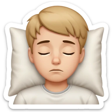 tired boy with sleepy expression sticker