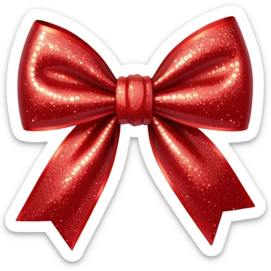 red glitter bow sticker
