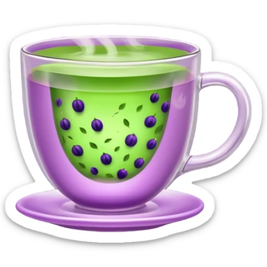 Berry green tea in a steaming cup sticker