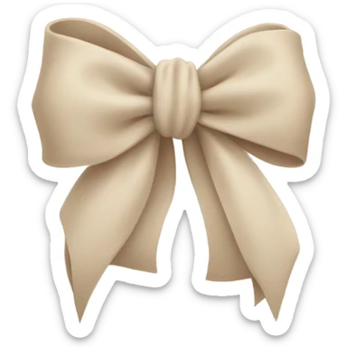 Beige bow sticker