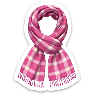 Scarf: pink plaid pattern sticker
