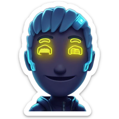 Key in a cyberpunk environment with neon lighting. sticker