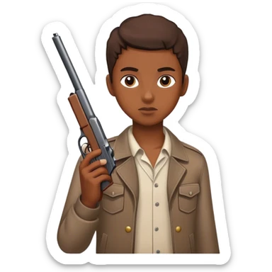 Teenager holding a handgun sticker
