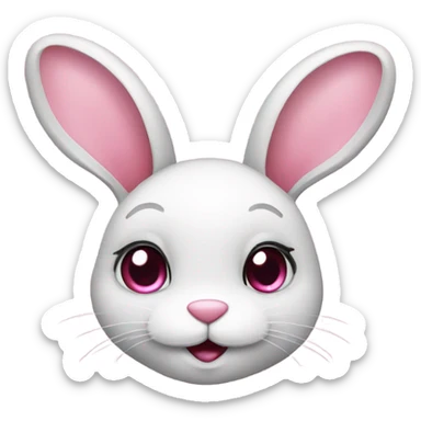 Bunny with pink heart  sticker