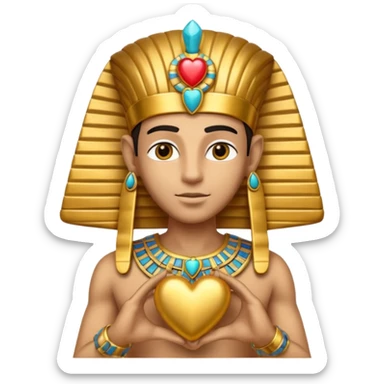 Pharaoh holding heart sticker