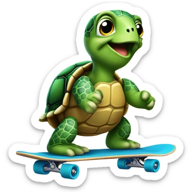 turtle on a skateboard sticker