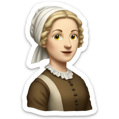 white woman from 1600s virginia sticker