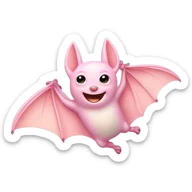 Pastel pink bat flying  sticker