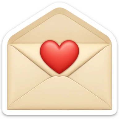 Cream-colored Letter Envelope with a heart creamy color in the middle sticker