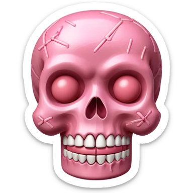 kawaii skull EMOJI made of SPAM MEAT sticker