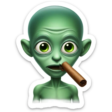 Alien smoking cigar  sticker