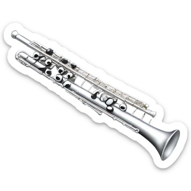 musical silver flute sticker