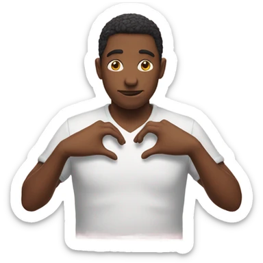 Heart with hands behind back sticker