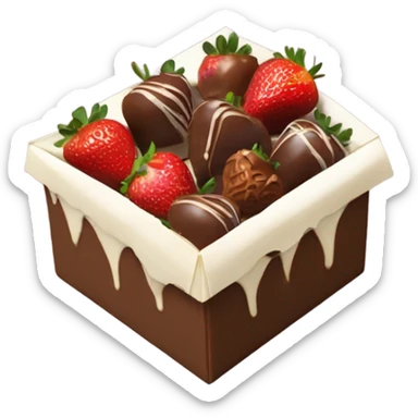 box of chocolate covered strawberries sticker