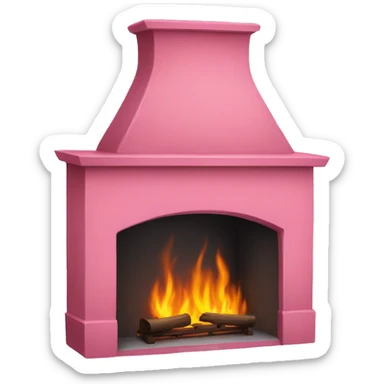 Pink fireplace sticker