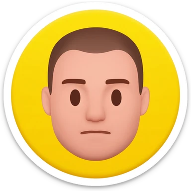 Yellow circle emoji with flushed face in fisheye sticker