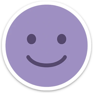 A dull purple a reassured face sticker