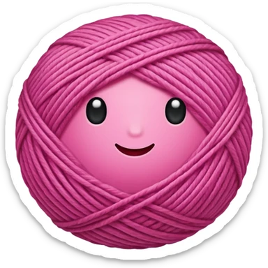 ball of yarn, pink sticker