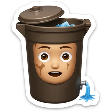 Roblox, avatar and pooping in a garbage can toilet sticker