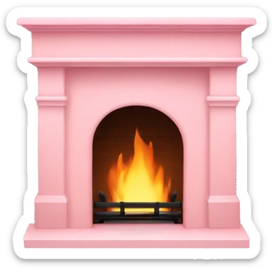 Light pink fireplace sticker