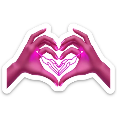 Neon cyberpunk style 

heart made of female neon hands sticker