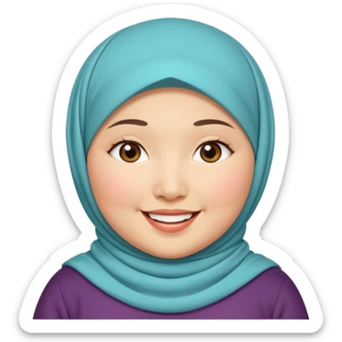 ASIAN WOMAN WITH HIJAB, CHUBBY sticker