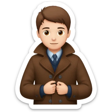 emoji- of a boy putting on his coat sticker