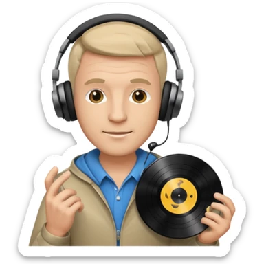 Vinyl Record Collector man  sticker