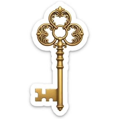 vintage rococo high detail key sticker