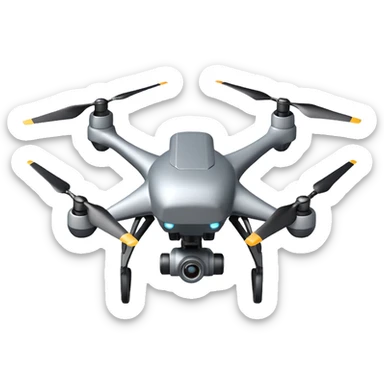 generate realistic combat drone controlled by ai without surveillance camera sticker