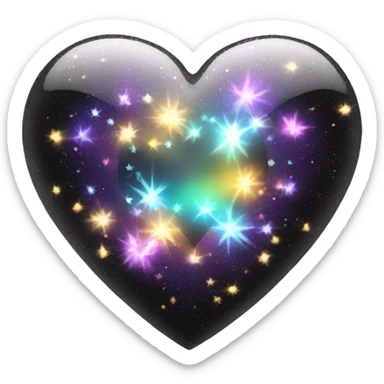 sparkling heart change color to black sticker