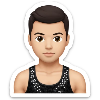 Jordan Knight from NKOTB with light skin, dark brown hair, black sequin crop top sticker