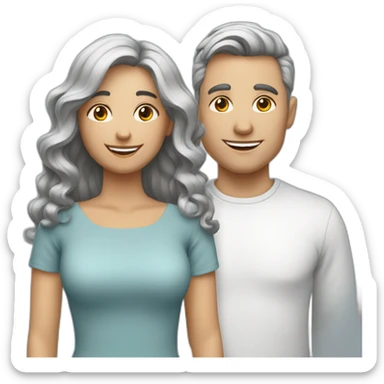 Paar mit kurzen grauen Haaren sticker