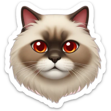 Himalayan cat in red heart sticker