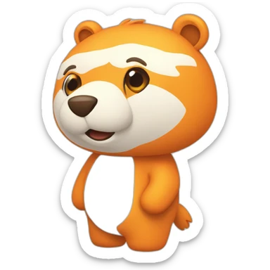 Oso naranja Conduciendo sticker