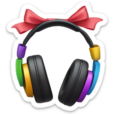 Headphones with bows on them  sticker