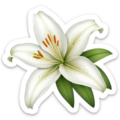 White lily flower sticker