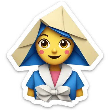 origami sailor girl sticker