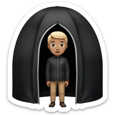 black Tall Oval Narrow Pop up one person standing tent  sticker