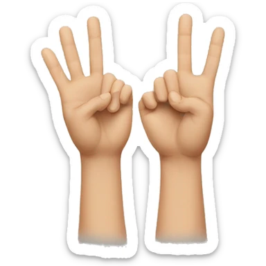 two hands pushed together with fingers pointing up sticker