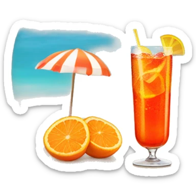 Aperol spritz on a beach  sticker