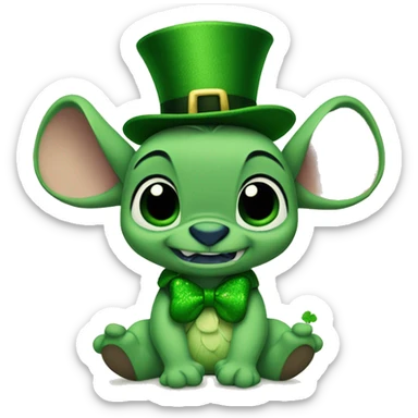 Stitch Disney st Patrick’s day sticker