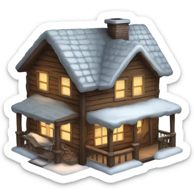 Cozy winter house  sticker